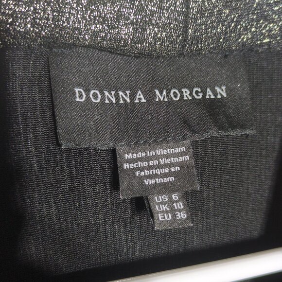 Donna Morgan Bodycon Dress Womens 6 Gold Metallic Shimmer Cocktail Party Evening - Picture 4 of 12